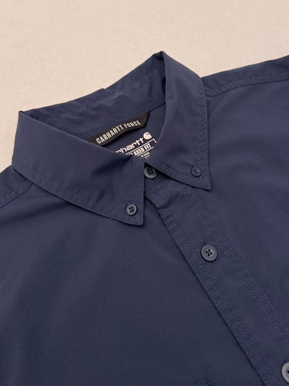 Carhartt Force Men’s Sun Defender Lightweight Button-Down Work Shirt Navy Large